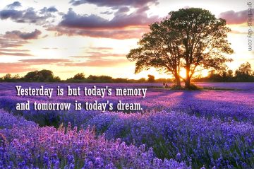 Yesterday is but today’s memory…