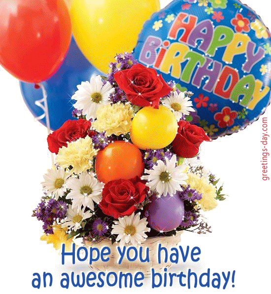 Animated greeting card for Birthday.