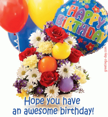 Animated greeting card for Birthday.