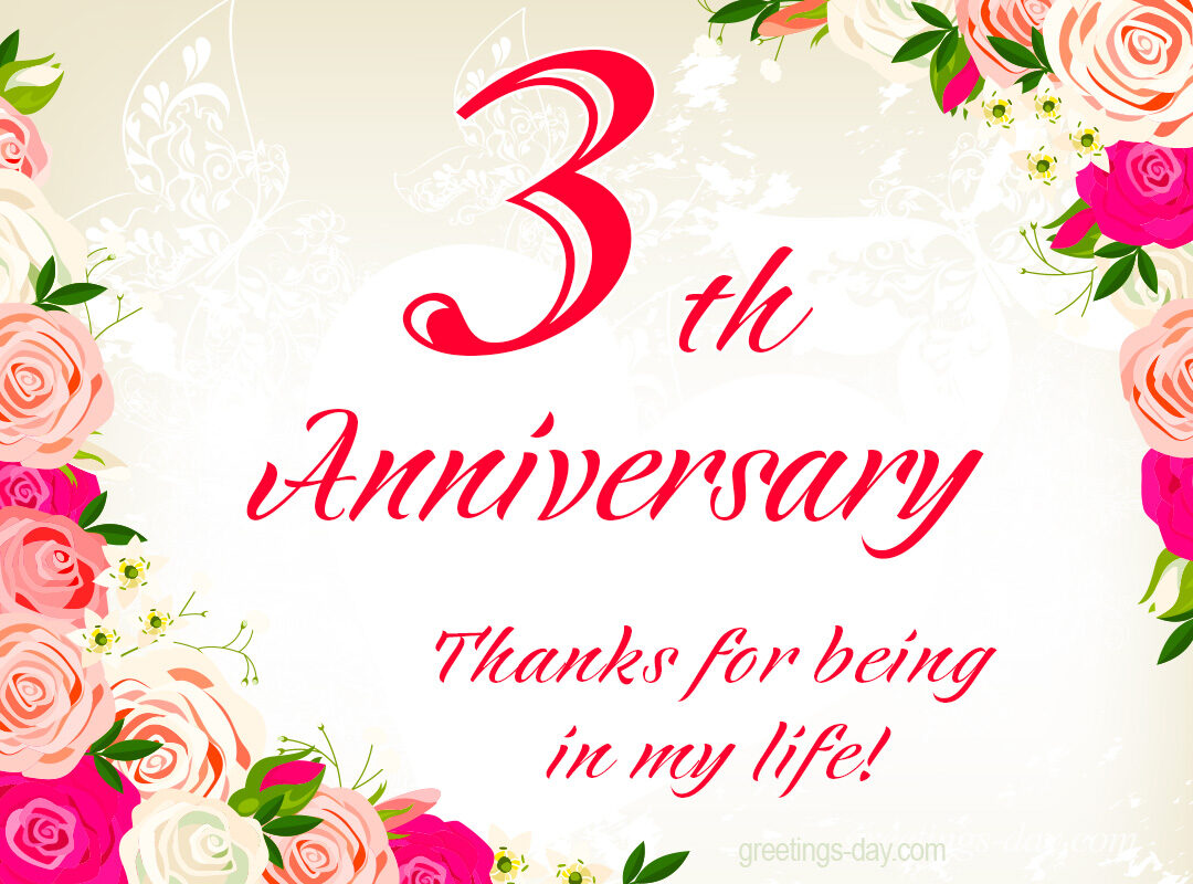 3th Anniversary – Free Ecards , Pics & Wishes.