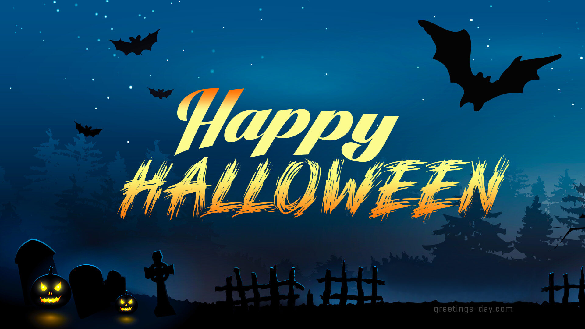Happy Halloweens Bat Night eCard
