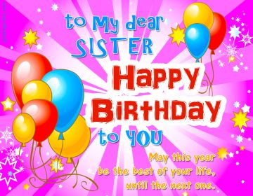 Happy Birthday Sister Greeting Image