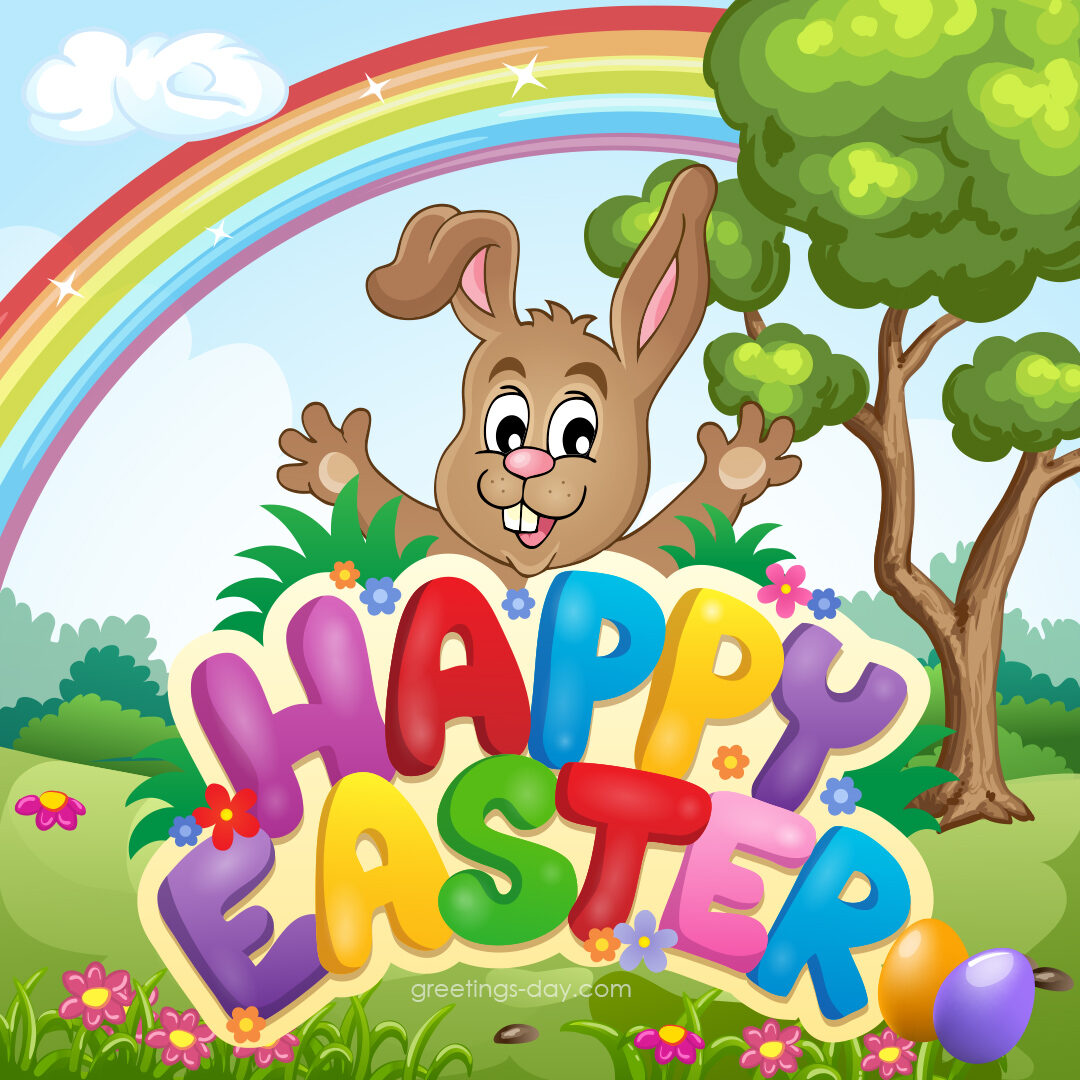 Easter bunny greeting card