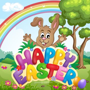 Easter bunny greeting card