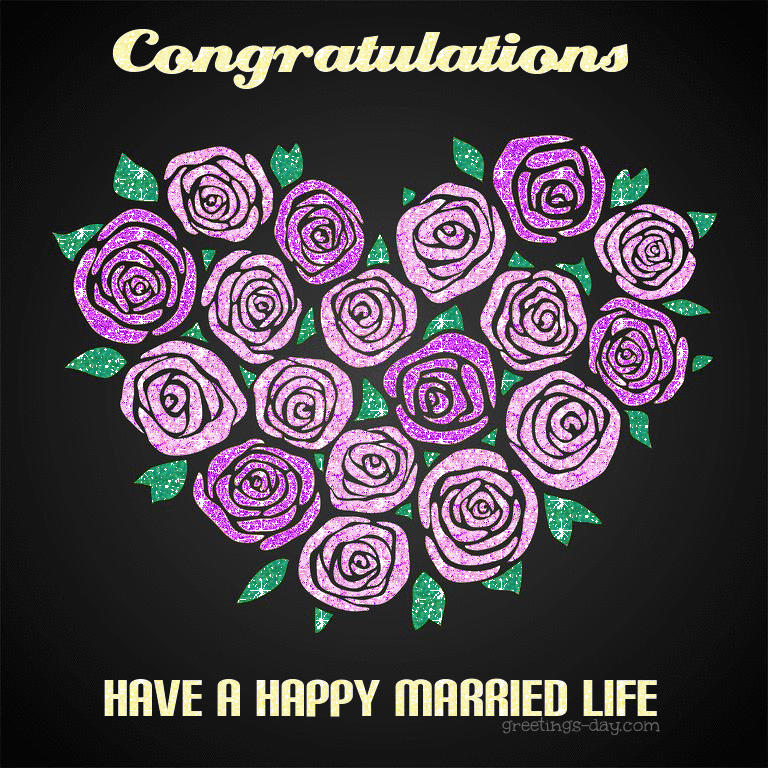 Have a happy married life – Wedding congratulation cards.