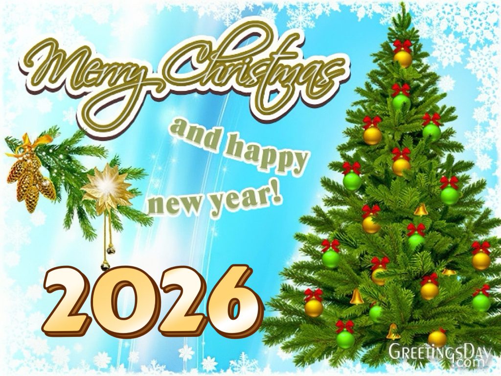 Happy New Year and Christmas ecard