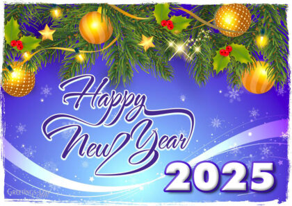 Happy New Year 2025 card