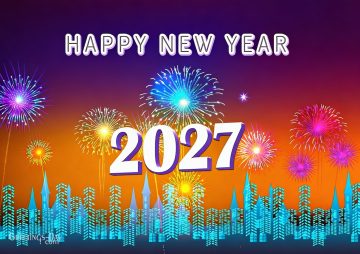 Happy New Year 2027 greeting card wishing