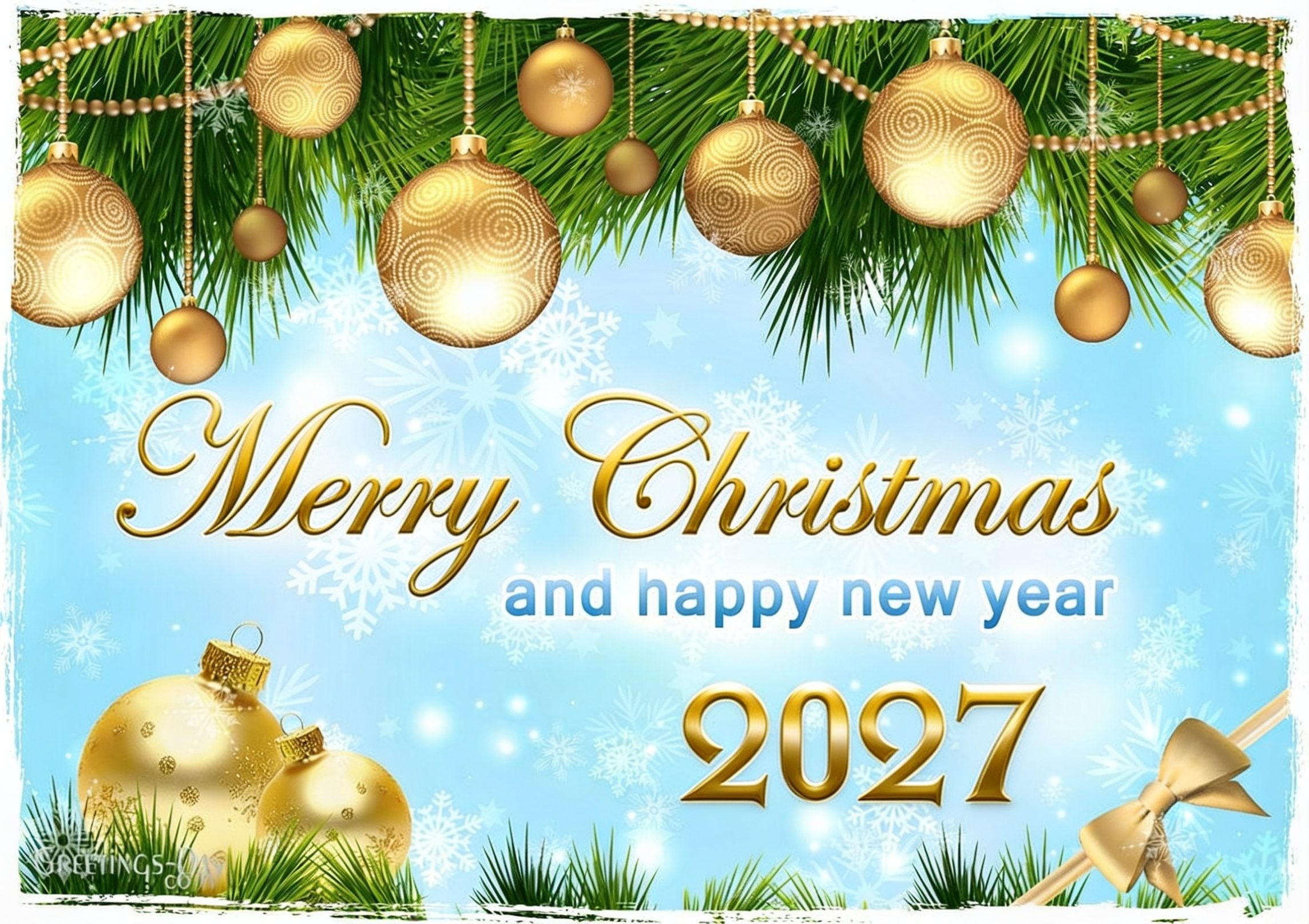 Merry Christmas and Happy New year 2027 card
