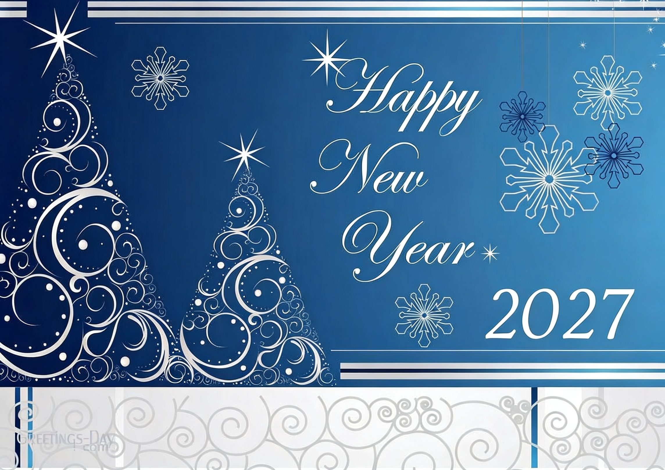 Happy New Year 2027 greeting card