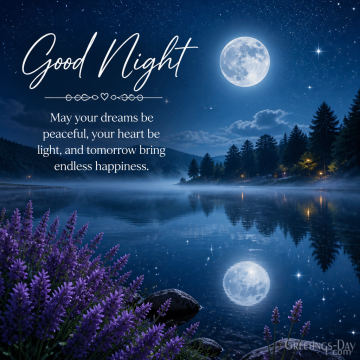 Good Night Wishes Under a Peaceful Moonlit Lake