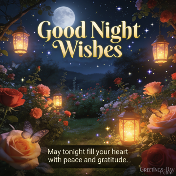 Good Night Wishes from a Moonlit Garden
