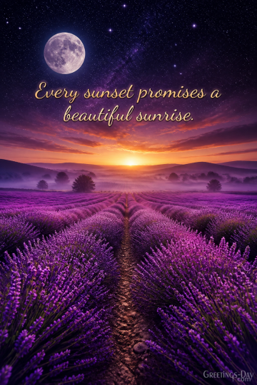 Good Night Quote – Every Sunset Promises a Beautiful Sunrise