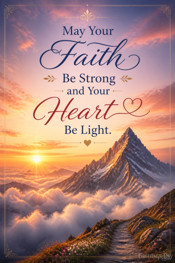 May Your Faith Be Strong and Your Heart Be Light