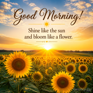 Good Morning! Shine Like the Sun and Bloom Like a Flower