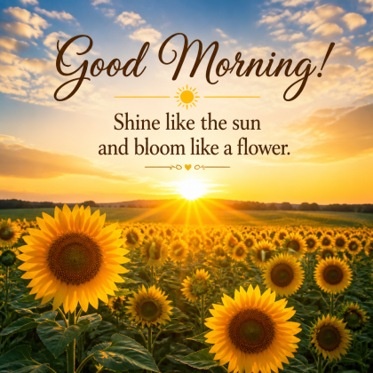 Good Morning! Shine Like the Sun and Bloom Like a Flower