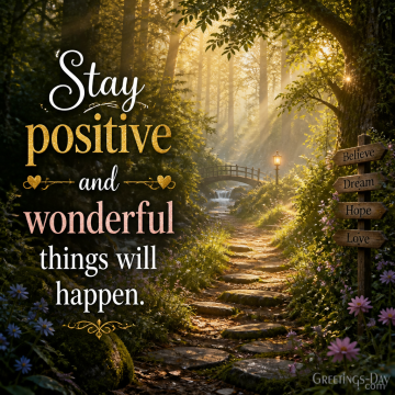 Stay Positive and Wonderful Things Will Happen