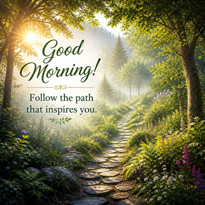 Good Morning! Follow the Path That Inspires You