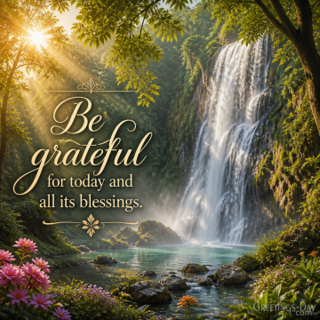 Be Grateful for Today and All Its Blessings