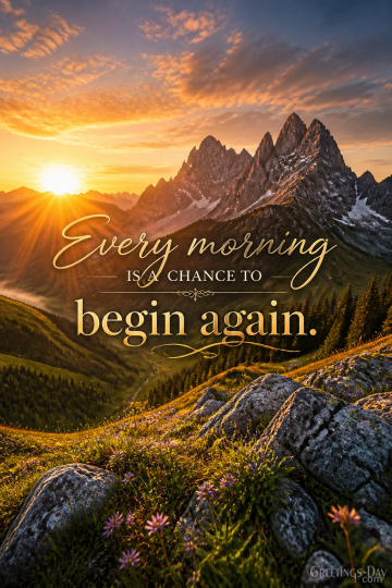 Every Morning Is a Chance to Begin Again