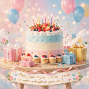 Happy Birthday! May Your Day Be as Sweet as Cake and as Bright as Your Smile
