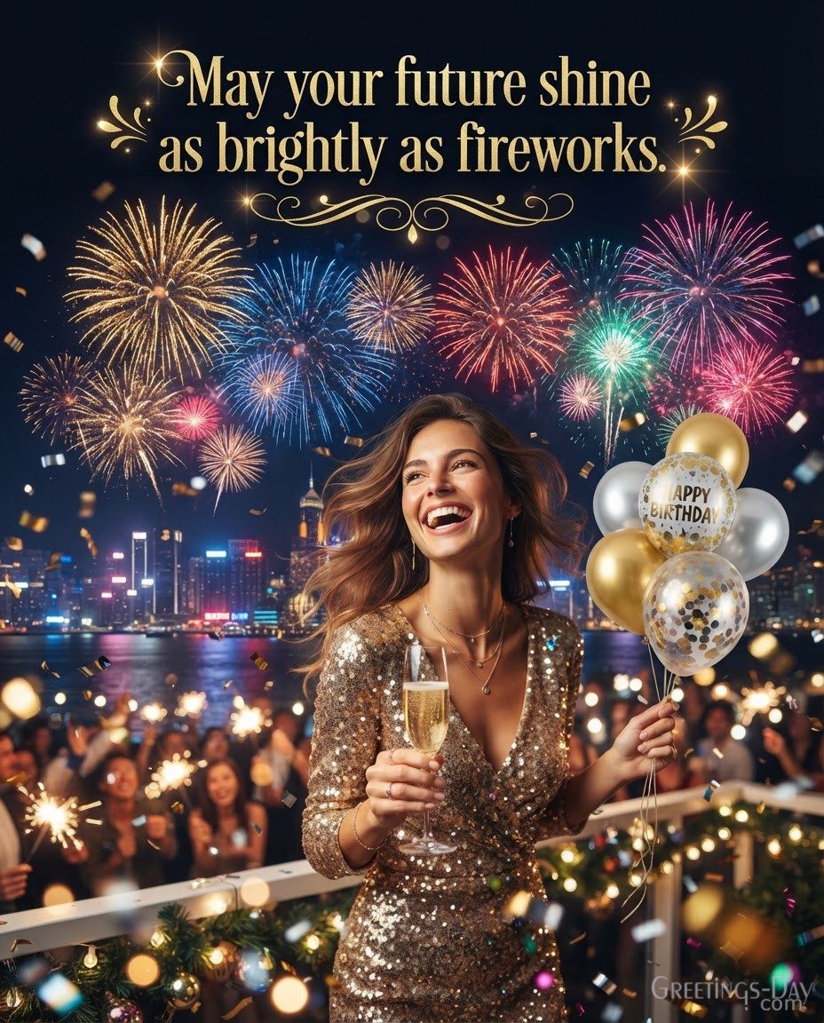Birthday Celebration – May Your Future Shine as Brightly as Fireworks