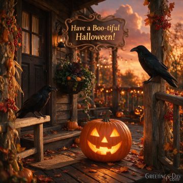 Have a Boo-tiful Halloween! | Cozy Jack-o’-Lantern Greeting