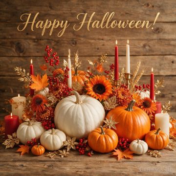 Happy Halloween! | Elegant White Pumpkin Image