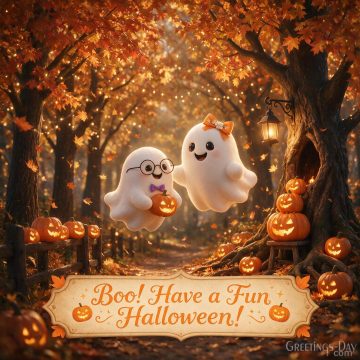 Boo! Have a Fun Halloween! | Friendly Ghost Greeting Card