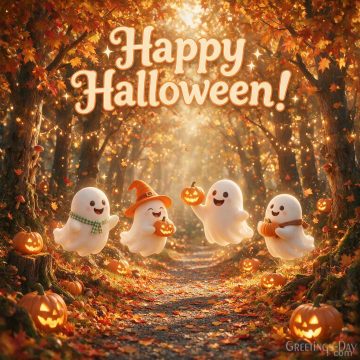 Sending Smiles This Halloween! | Cute Ghost Halloween Wishes