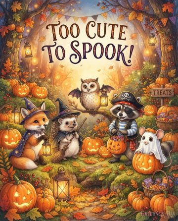 Too Cute to Spook! | Adorable Halloween Greeting