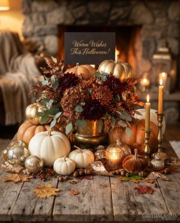 Warm Wishes This Halloween! | Elegant Fall Decoration Greeting