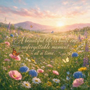 Inspirational Birthday Quote – A Beautiful Life Is Built One Moment at a Time