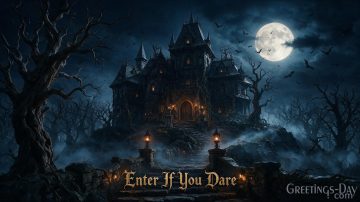 Enter If You Dare – Creepy Haunted Mansion Wallpaper