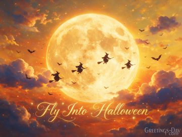 Fly Into Halloween – Witch Moon Wallpaper