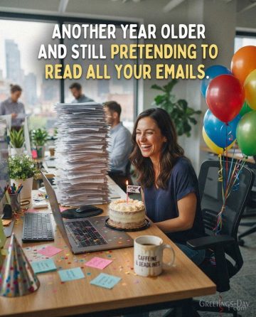 Funny Birthday Wishes for Coworker – Short Meetings, Large Cake