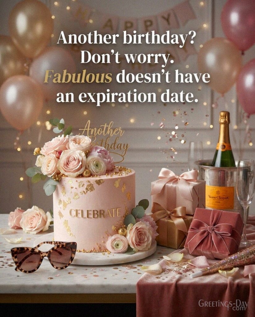 Funny Birthday Wishes for her with pink cake