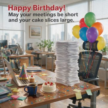 Funny Coworker Birthday – Still Pretending to Read Emails