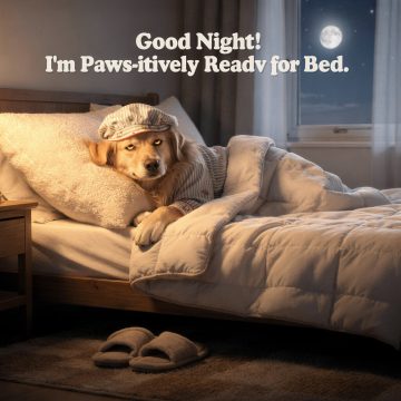 Good Night! I’m Paws-itively Ready for Bed.