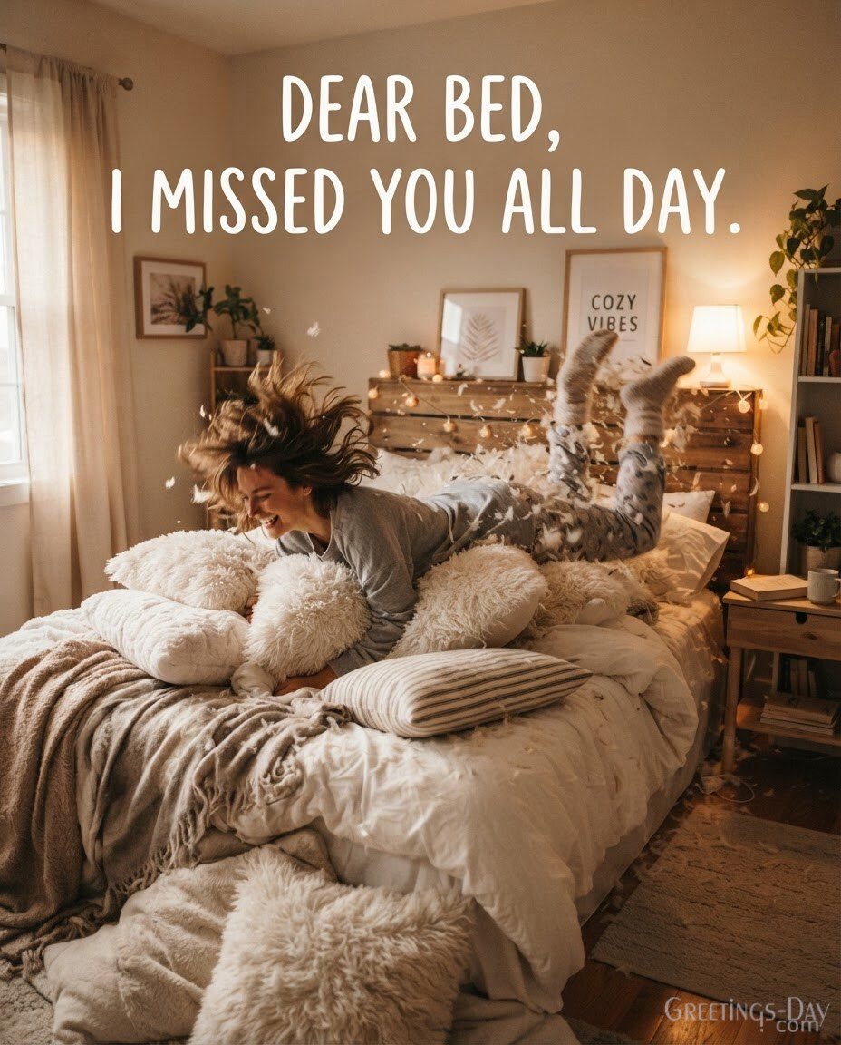 Dear Bed, I Missed You All Day.
