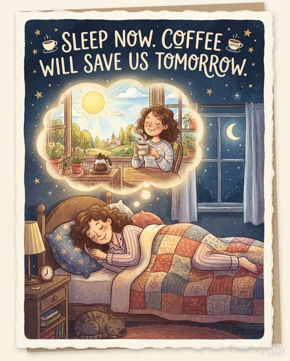 Sleep Now. Coffee Will Save Us Tomorrow.