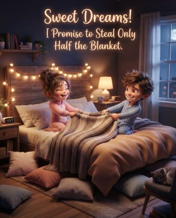 Sweet Dreams! I Promise to Steal Only Half the Blanket.