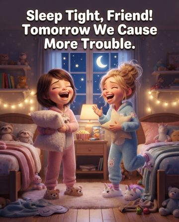 Sleep Tight, Friend! Tomorrow We Cause More Trouble.