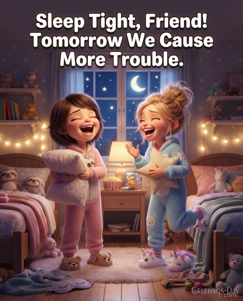 funny-good-night-for-friends-more-trouble with the text