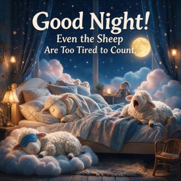 Good Night! Even the Sheep Are Too Tired to Count.