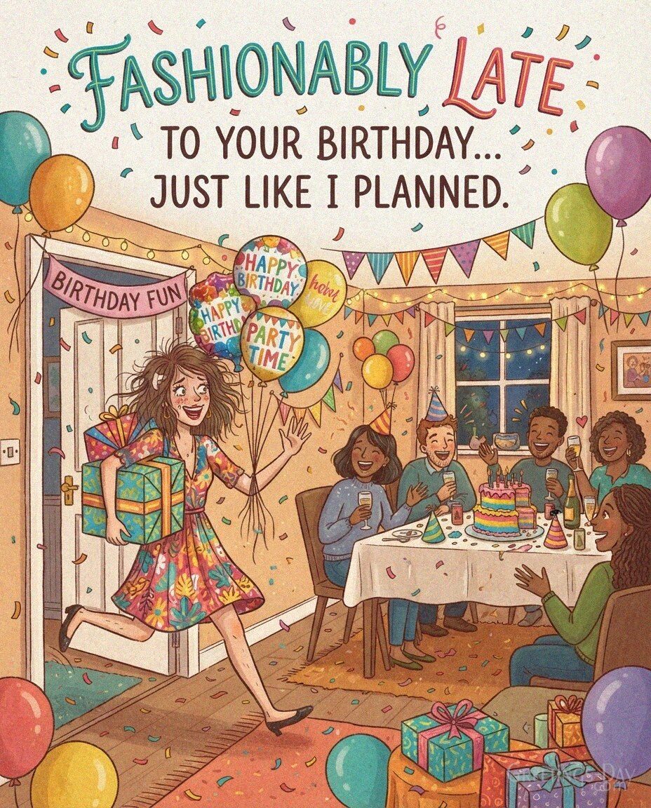Fashionably Late Birthday Wishes