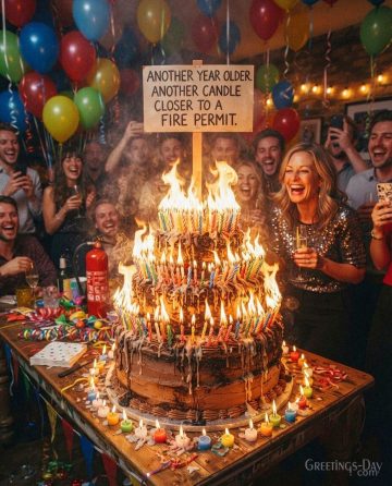 Funny Happy Birthday – One Candle Closer to a Fire Permit