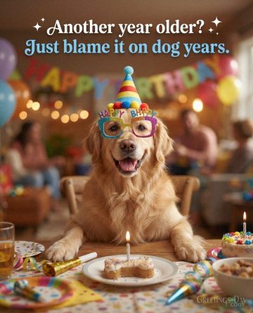Funny Happy Birthday Dog – Blame It on Dog Years