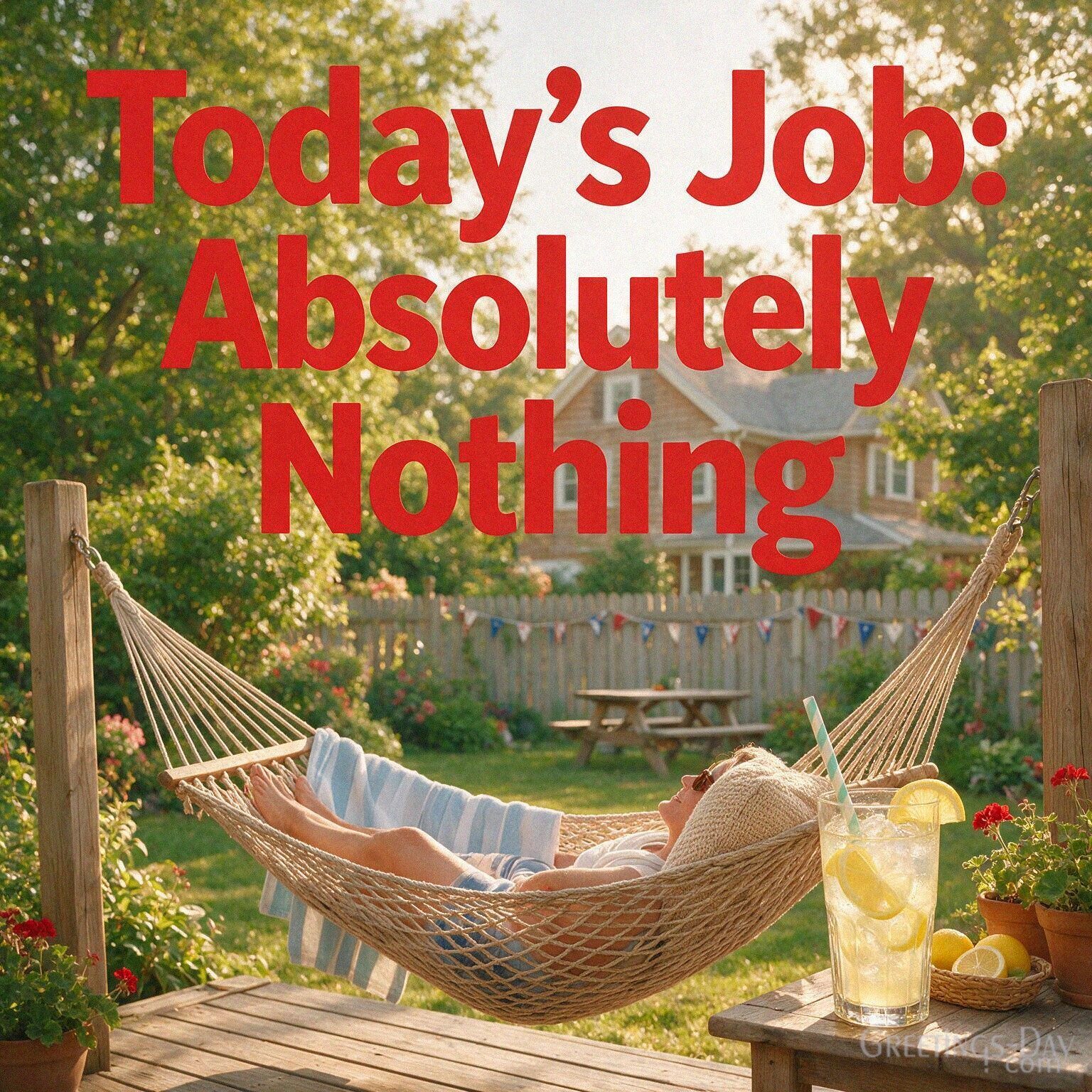 Today’s Job: Absolutely Nothing.