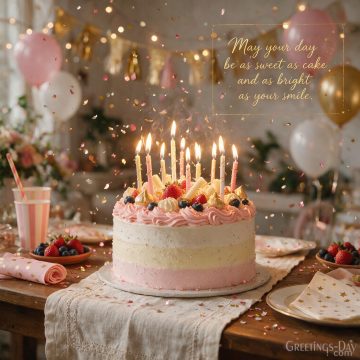 Happy Birthday! May Your Day Be as Sweet as Cake and as Bright as Your Smile